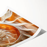 Extra large wall art featuring line art flowers in black on white background, rolled print format.