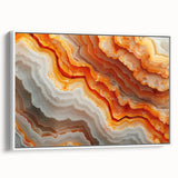 Vintage poster art of vibrant natural elements on a large framed canvas, ideal for living room decor.