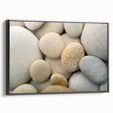 Black and white landscape art painting on framed canvas, depicting a serene natural scene, ideal for bedroom wall decor.