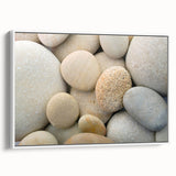 Close-up of natural elements in a vintage poster art style on framed canvas, featuring muted earth tones.