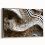 Framed canvas depicting a close-up of natural elements in muted earth tones, ideal for bedroom wall art.
