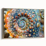 Framed canvas featuring a close-up of natural elements in muted earth tones, ideal for bedroom wall art.