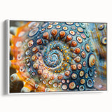 Vintage poster art of a close-up nature scene on a framed canvas.