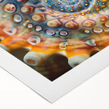 Art deco poster featuring a close-up of natural elements in muted earth tones on rolled canvas.