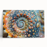 Black and white close-up photo of natural elements on stretched canvas, ideal for kitchen wall art.