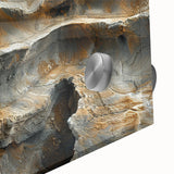 Large abstract wall art in mid-century modernist style on acrylic, featuring earthy brown and green tones.