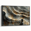 Black and white landscape art painting on framed canvas, featuring a detailed vintage poster art design.