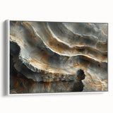 Vintage poster art featuring a close-up of natural elements in vibrant colors on a large framed canvas.