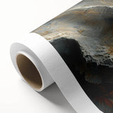 Art deco poster of natural elements in muted earth tones on rolled canvas, ideal for nursery wall decor.