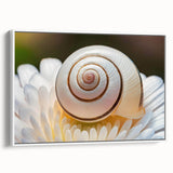 Vintage poster art featuring a close-up of natural elements in colorful tones on a large framed canvas.