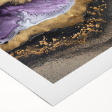 Art deco poster featuring a close-up of natural elements in muted earth tones on rolled canvas.