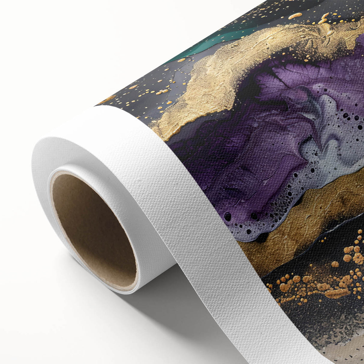 Art deco style poster featuring vibrant floral patterns on a rolled canvas, ideal for nursery wall decor.