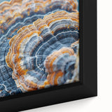 Extra large framed canvas featuring a close-up of natural elements in black with colorful, textured details.