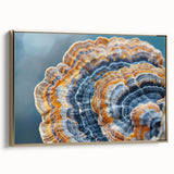 Framed canvas featuring a close-up view of natural elements in gold tones, ideal for bedroom wall art.