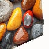 Large abstract wall art featuring natural elements in muted green and brown, acrylic print, ideal for dining room ambiance.