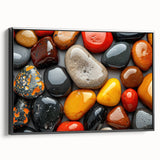 Black and white wall art featuring a vintage landscape painting on a framed canvas, ideal for bedroom decor.