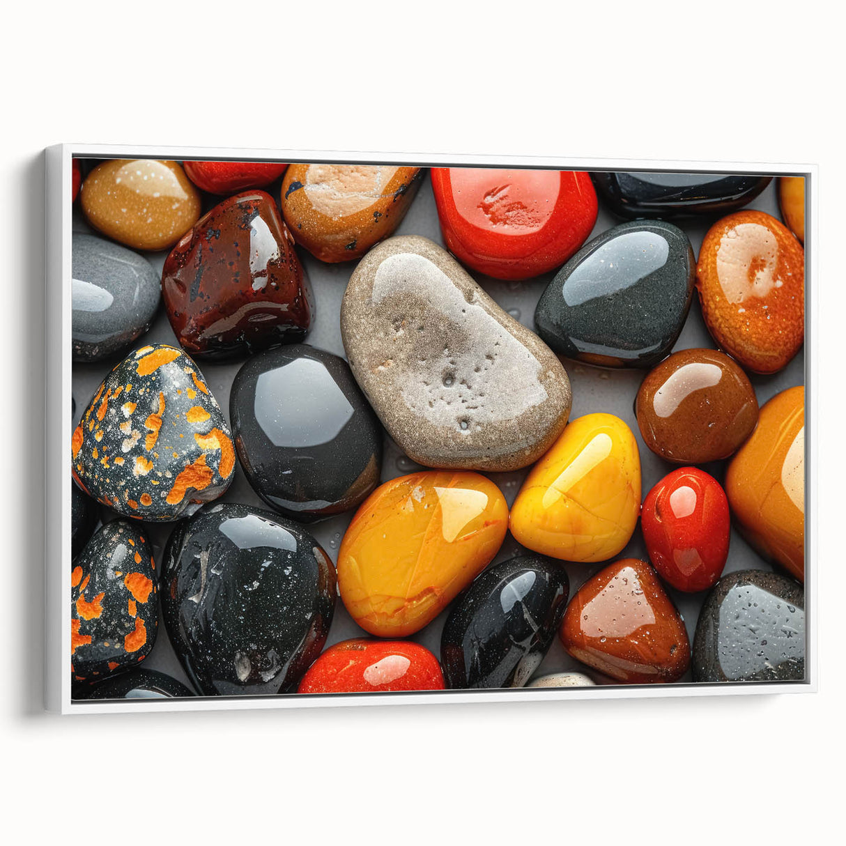 Extra large vintage poster art featuring colorful natural elements on a black canvas, ideal for living room decor.