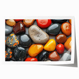 Close-up floral art on rolled canvas, featuring vibrant pink and green tones, suitable for dining room or bathroom decor.