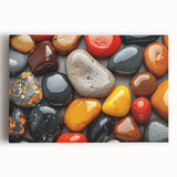 Large black and white photo of pebbles on stretched canvas, ideal for kitchen wall art.