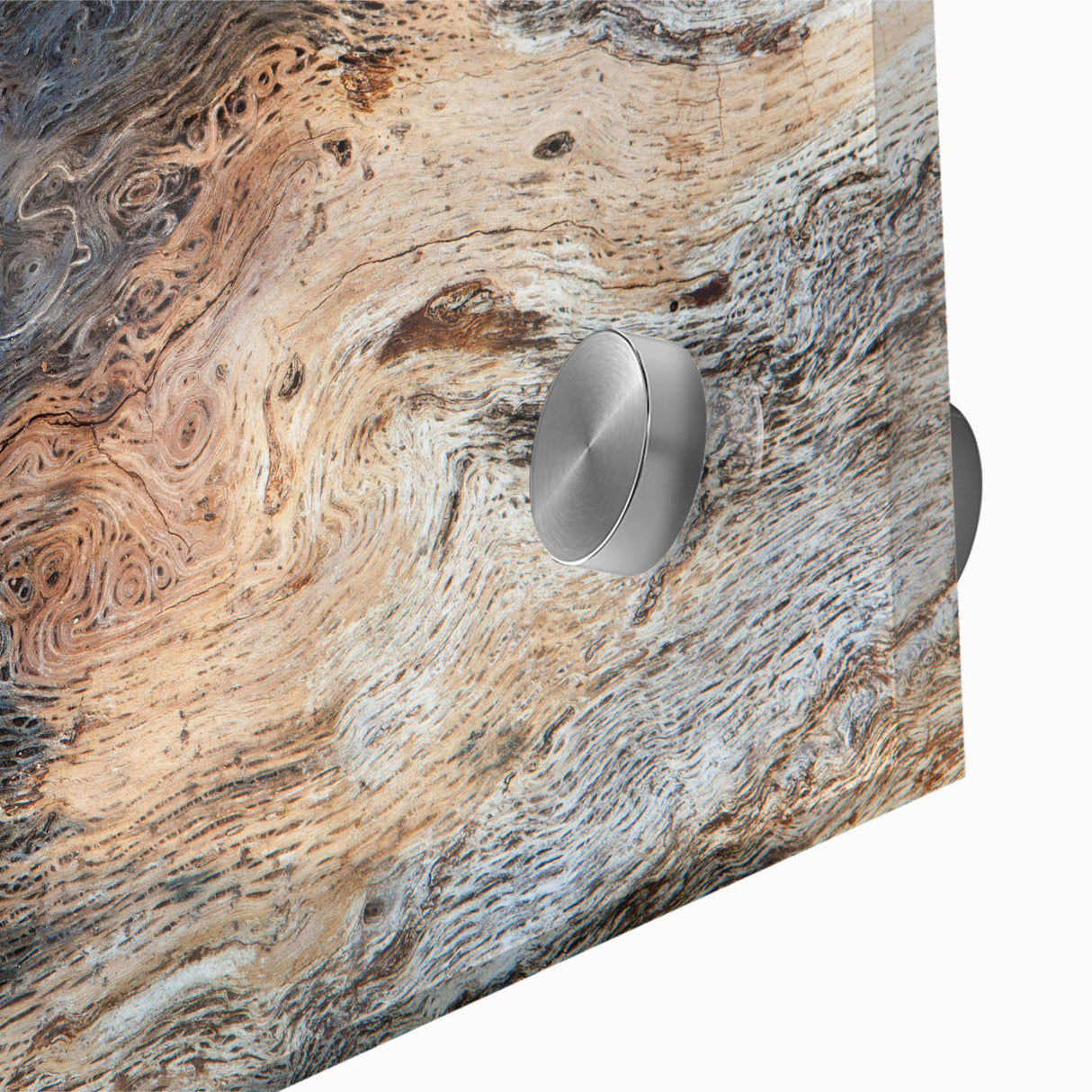 Large abstract wall art on acrylic glass featuring earthy tones.