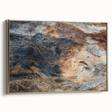 Framed canvas featuring a close-up of natural elements in a landscape, with gold accents, ideal for bedroom wall art.