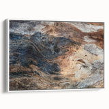 Vintage poster art featuring a close-up of natural elements in vibrant colors on a large framed canvas.