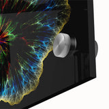 Large abstract acrylic print featuring earthy tones and textures, ideal for dining room art in a mid-century modernist style.