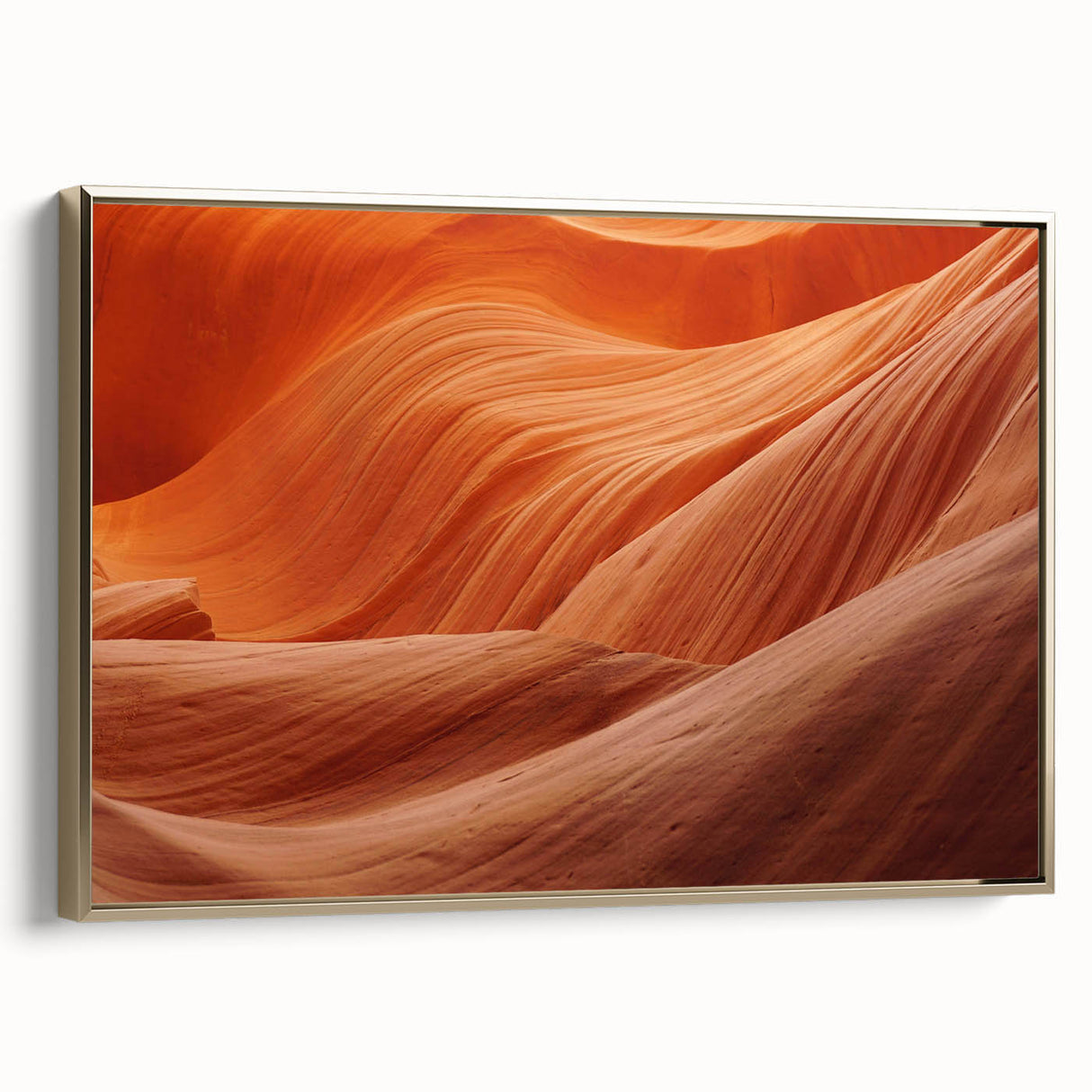 Framed canvas featuring a close-up landscape painting in black and gold, ideal for bedroom wall art.