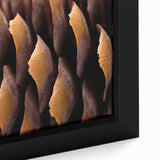 Extra large framed canvas featuring a close-up of natural elements in black with vibrant, textured color accents.