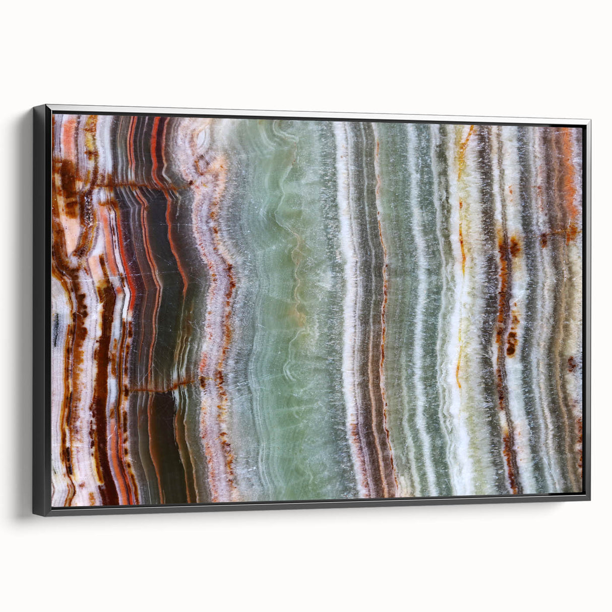 Black and white framed canvas depicting a serene landscape, ideal for bedroom wall decor.