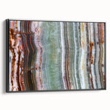 Black and white framed canvas depicting a serene landscape, ideal for bedroom wall decor.