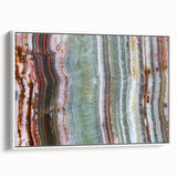 Vintage poster art of natural elements in vibrant colors on extra large framed canvas, ideal for living room decor.