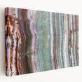 Close-up image of natural elements in muted green and brown tones on stretched canvas, ideal for kitchen wall art.
