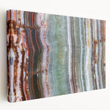 Close-up image of natural elements in muted green and brown tones on stretched canvas, ideal for kitchen wall art.