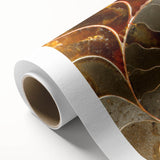 Art deco poster of natural elements in muted green and brown tones on rolled canvas, ideal for nursery wall art.