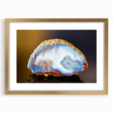 Extra large abstract art print featuring textured patterns in earth tones, framed in gold, ideal for living room decor.