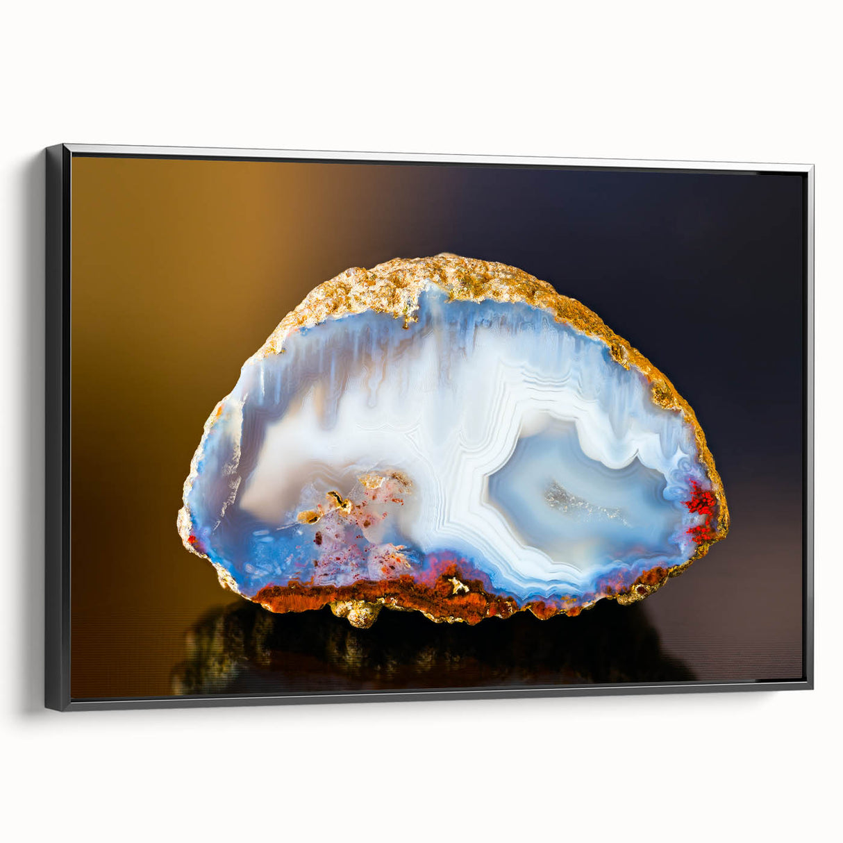 Black and white framed canvas featuring a close-up of natural elements, ideal for bedroom wall decor.