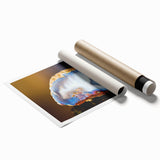 Extra large rolled print featuring close-up of dew on a vibrant green leaf, ideal for classy bathroom wall decor.