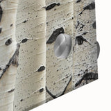 Close-up of trees in abstract style on acrylic glass, featuring earthy green and brown tones, suitable for dining room art.