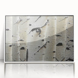 Acrylic print of a close-up tree design in muted green and brown tones, ideal for nursery wall art.