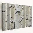 Close-up of tree bark on a large stretched canvas, displaying textured details in earthy brown tones.