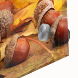 Large abstract wall art featuring close-up of tree bark on acrylic glass, in earthy tones, ideal for dining room decor.