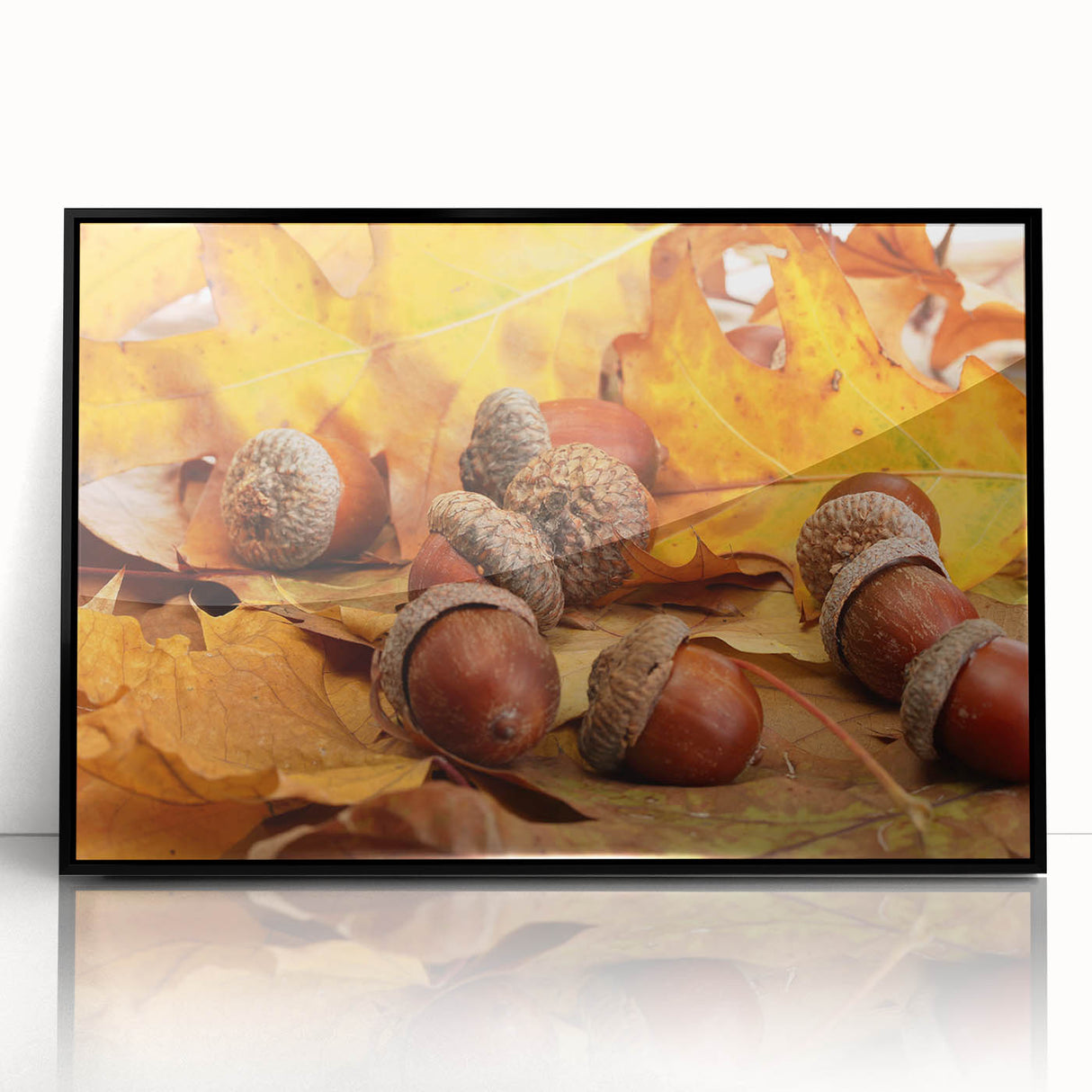 Large abstract wall art featuring close-up tree designs in black and white tones on a framed acrylic panel.