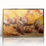 Large art print of a close-up tree design in gold tones on a framed acrylic, styled in mid-century modernist art.