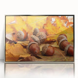 Mid-century modernist art depicting a close-up of trees in silver frame, acrylic print, suited for nursery wall decor.