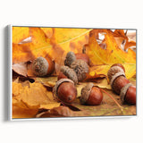 Vintage poster art of a close-up tree design in colorful tones on a large framed canvas, suitable for living room decor.