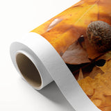 Art deco poster of stylized trees in muted green and beige, printed on rolled canvas, ideal for nursery wall art.