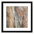 Extra large abstract art print of colorful, textured trees on a black framed canvas, ideal for living room decor.