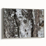 Framed canvas of a close-up tree landscape in muted green and brown, ideal for adding a natural touch to office spaces.