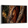Black and white framed canvas featuring close-up of trees, ideal for bedroom wall decor.